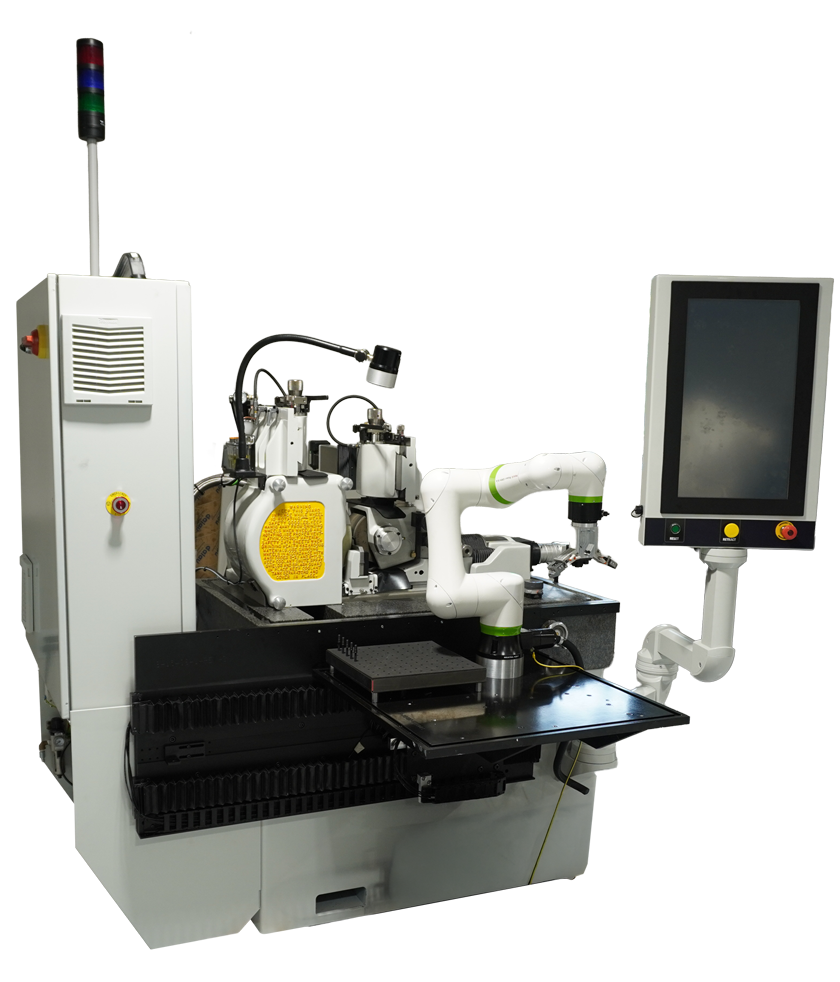 12x4 Hi-Accuracy Infeed with Feedall Vibratory Recirculation Table and FANUC Collaborative Robot | Royal Master Grinders